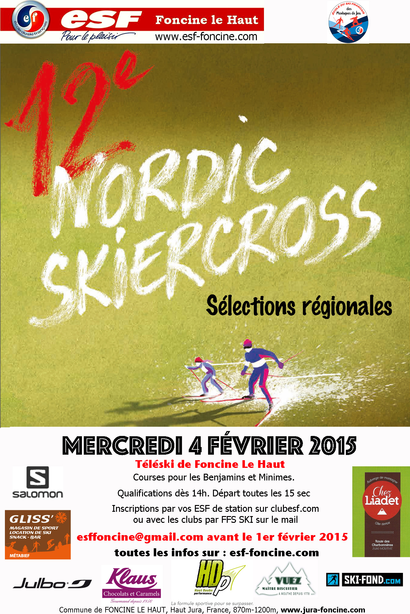 Nordic skiercross - sélections régionales Doubs et Jura